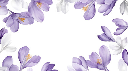 Cosmos themed frame or border for photos, delicate pink and white flowers, watercolor illustration, white color background