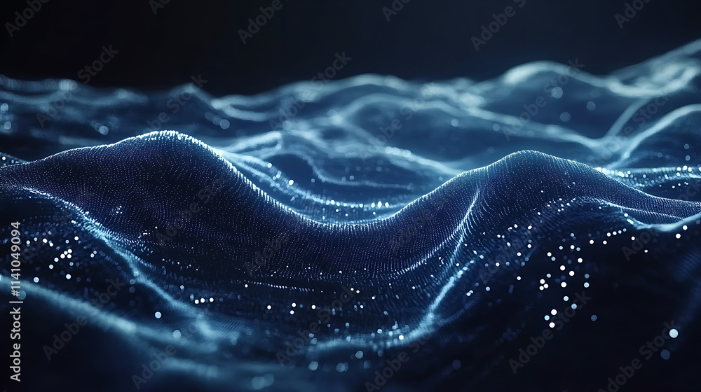 Aufkleber abstract blue digital technology background with gears and cogs, dark blue banner for web design