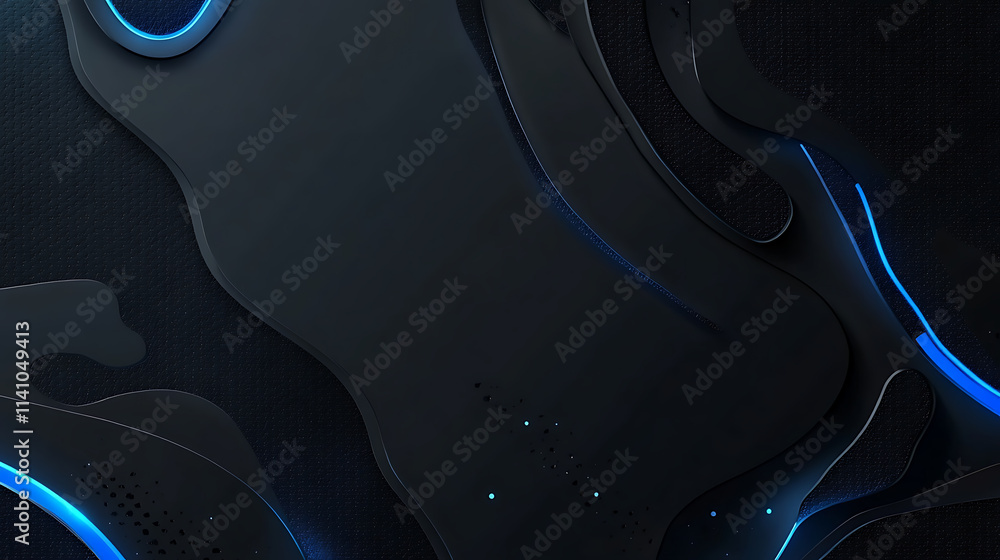 Poster Abstract blue technology background with binary code 1 and 0