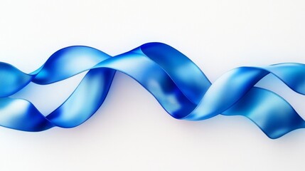Elegant Blue Satin Ribbon Swirls Design