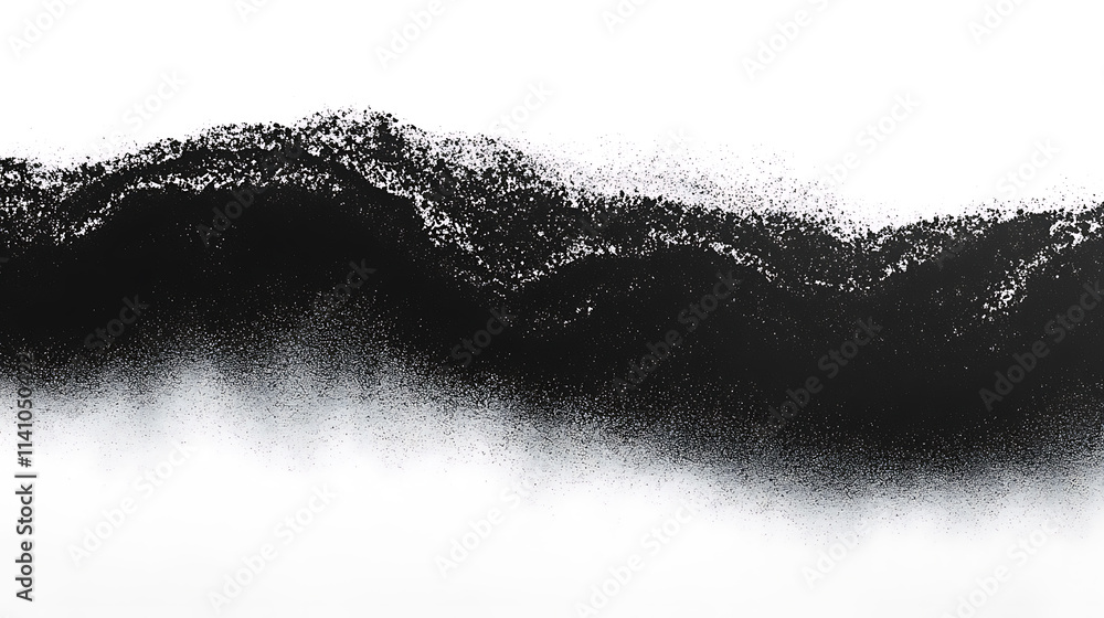 Poster Black and white grainy textured banner header backdrop with gradient noise