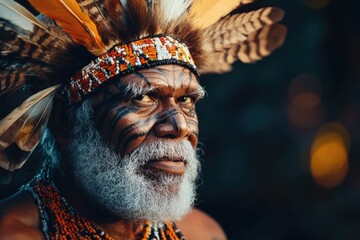Aboriginal man dances at Australia Day celebration  3.3% population.