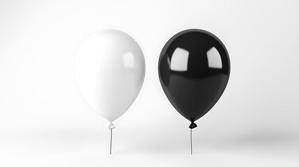 Black and white stress ball mockup, front view isolated, 3d rendering, clear empty stres reliever soft balloon mockup
