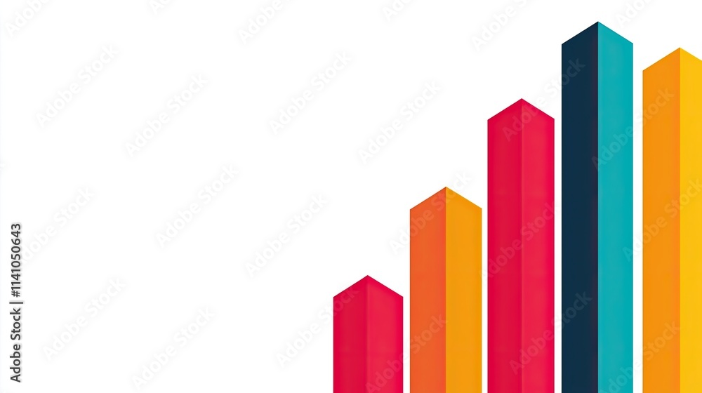 Aufkleber abstract graphic with colorful vertical bars representing growth or data visualization.
