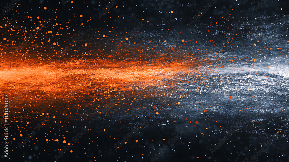 Leinwandbilder Black orange grey bokeh, a normal simple grainy noise grungy empty space or spray texture, a rough abstract retro vibe shine bright light and glow background template color gradient