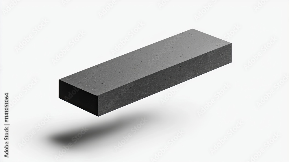 Aufkleber a floating rectangular block with a smooth surface and subtle shadow.