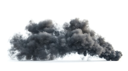Black smoke isolated on white
