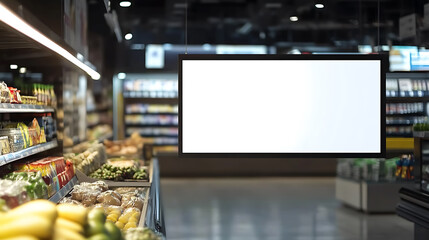 Blank advertising mockup for advertisement at the supermarket