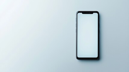 A blank smartphone resting on a minimalist surface, ready for use.