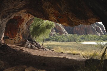Obraz premium Aboriginal cave paintings in Western Australias Kimberley region.