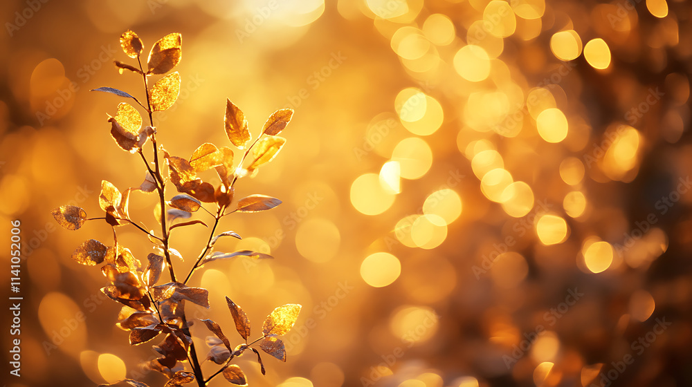 Poster abstract golden bokeh background