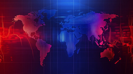 Obraz premium Earthquake concept background, digital data on world map, emergency management