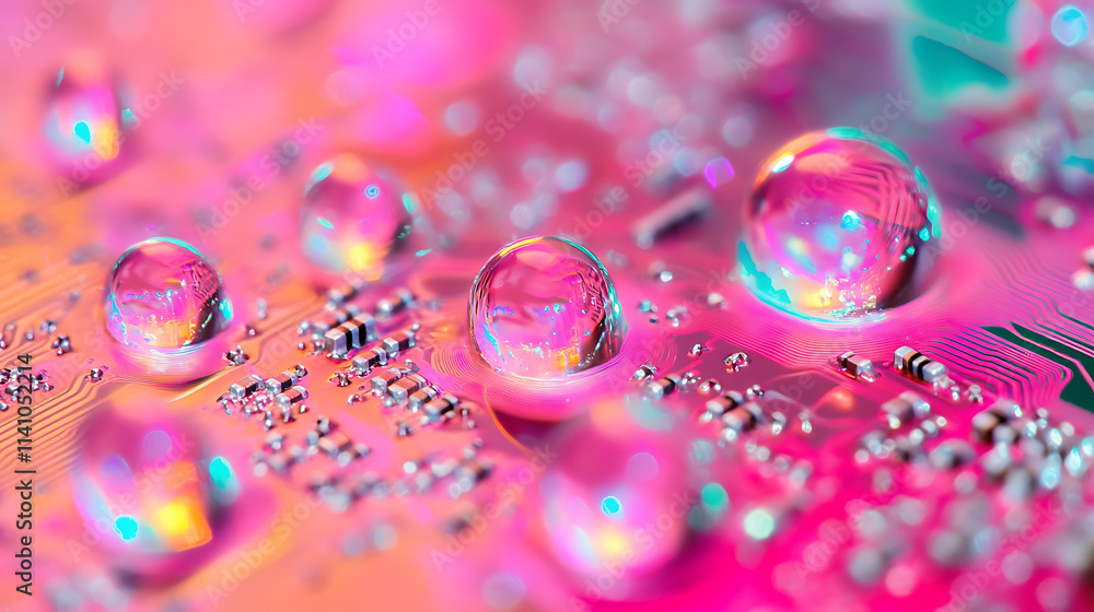 Poster abstract image of tech glowing circuit board