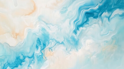 Fototapeta premium Abstract light blue and cream white pastel watercolor background banner