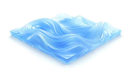 Blue airflow effects, isolated on white background, ideal for technology and ventilation designs