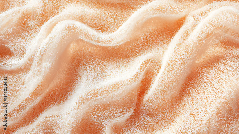 Poster abstract peach fuzz fabric background: luxurious monochrome texture