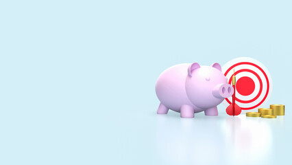 The piggy bank and dart for saving or earn concept 3d rendering.