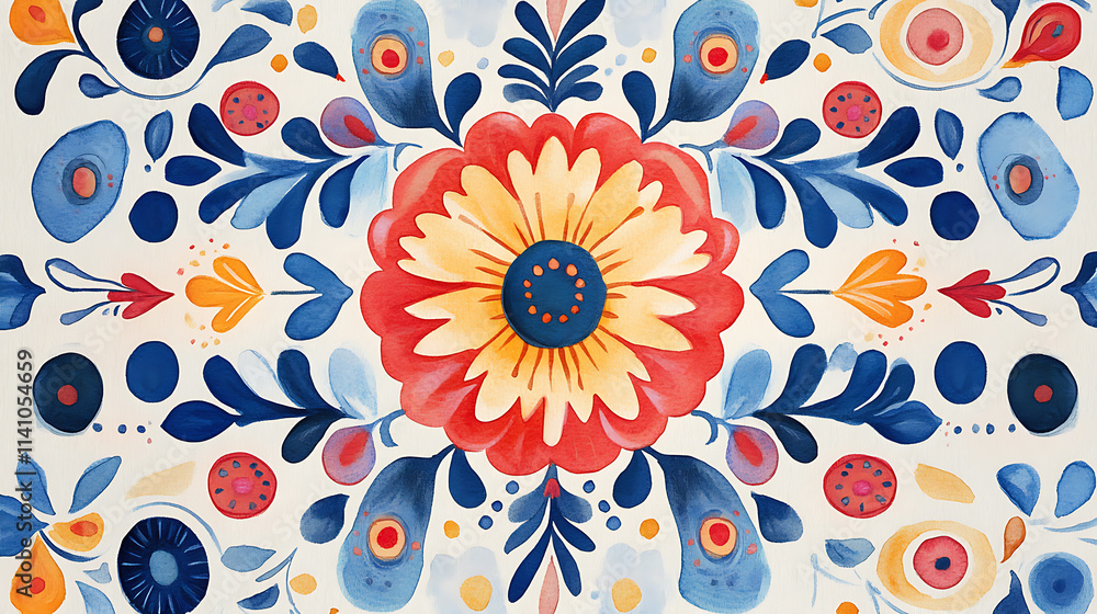 Poster bohemian patterns patterns watercoloe illustration