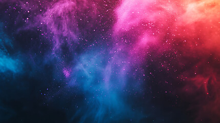 Obraz premium Explosion of multicolored holi powder, splash of bright colorful paint, abstract pattern of colored dust burst, colorful art background