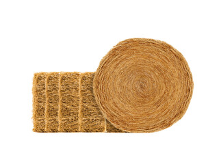 dry haystack isolated on white background