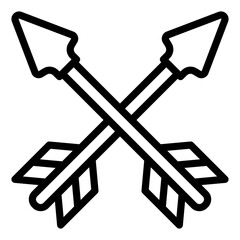 Crossed Arrow outline icon medieval nordic weapon