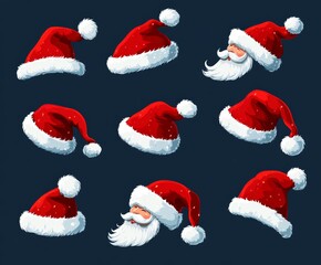 santa claus hat and balls