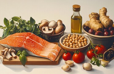oil and vegetables