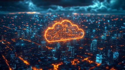 Exploring the environmental benefits of cloud technology in urban settings at dusk