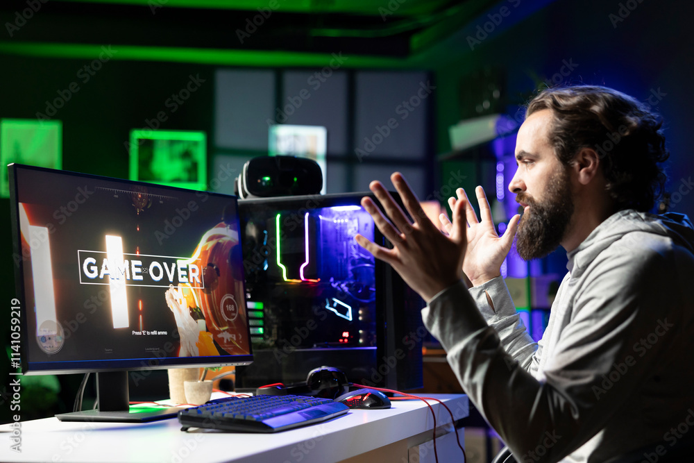 Poster gamer unable to understand what happened after being defeated by opponents while playing esports tou