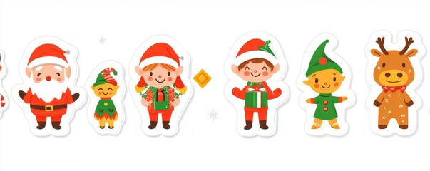 The Christmas elements consist of Santa Claus, an elf, reindeer, gingerbread, and a modern version of sugar cane.
