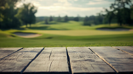 Obraz premium Close up of empty wooden table with blurred pharmacy shop background