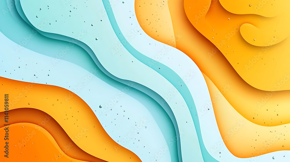 Poster background gradient in orange and light blue, yellow gradient, gradient background