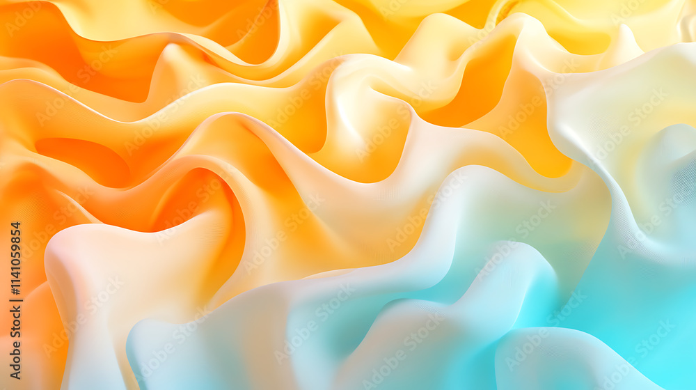 Poster background gradient in orange and light blue, yellow gradient, gradient background