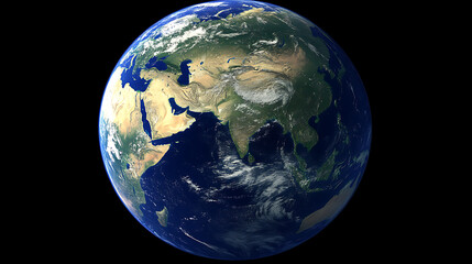 Fototapeta premium 3d image of earth centered on asia as seen from space