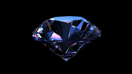 3d rendering of a black diamond on a black background, high quality photo, abstract black crystal background