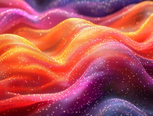 Waves of Colorful glowing Fabric