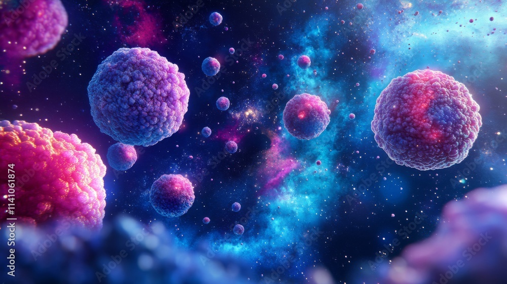Poster Cosmic Cellular Structures Floating In A Nebula