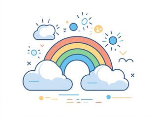 rainbow with clouds