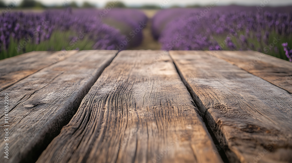 Poster a close up of a rustic empty wooden table with blurred barbershop background