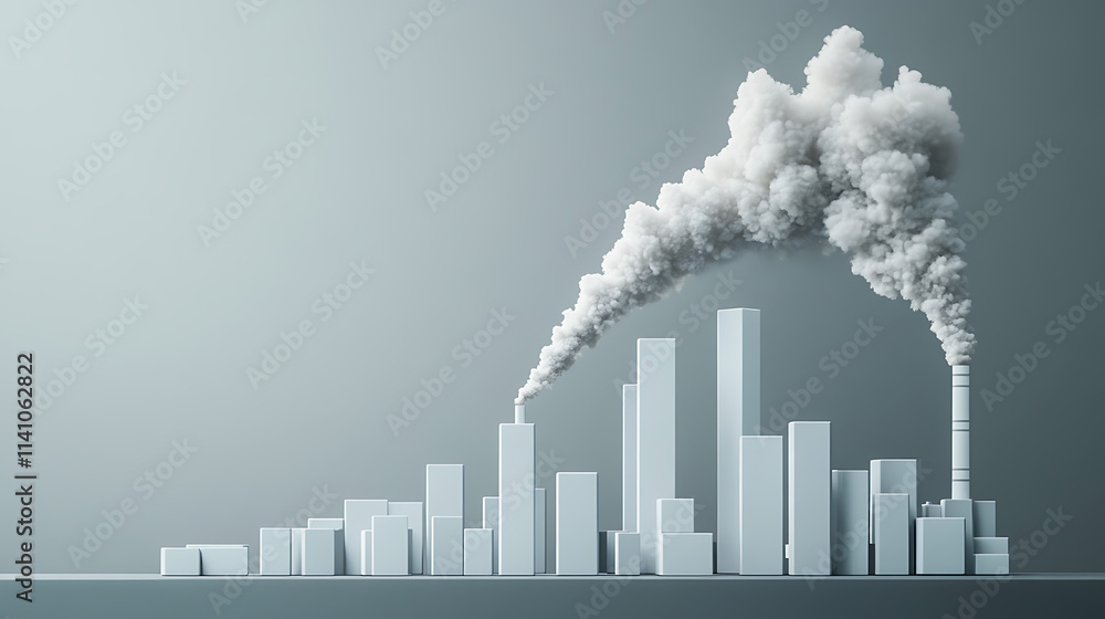 Poster a detailed ascending bar graph illustrating the growth of co2 emissions, emphasizing the importance 