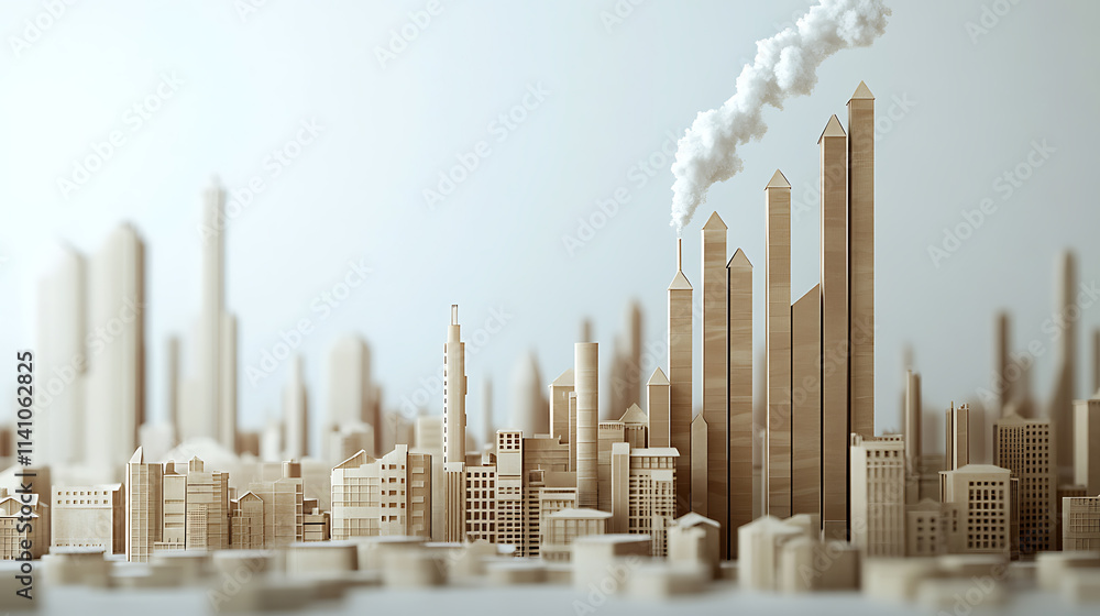 Aufkleber a detailed ascending bar graph illustrating the growth of co2 emissions, emphasizing the importance 