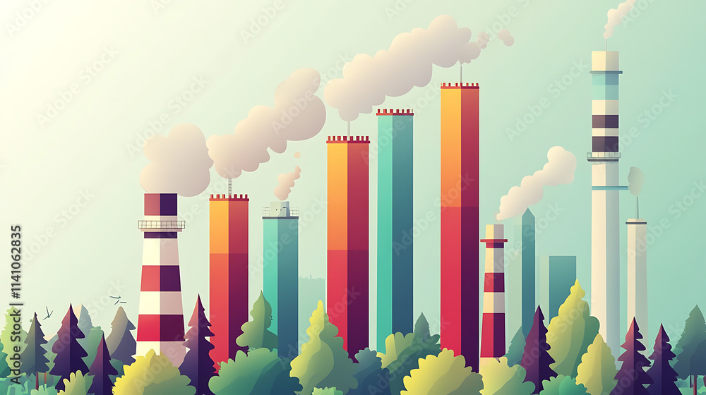 Poster A detailed ascending bar graph illustrating the growth of co2 emissions, emphasizing the importance of personal carbon emissions calculation for environmental awareness and action