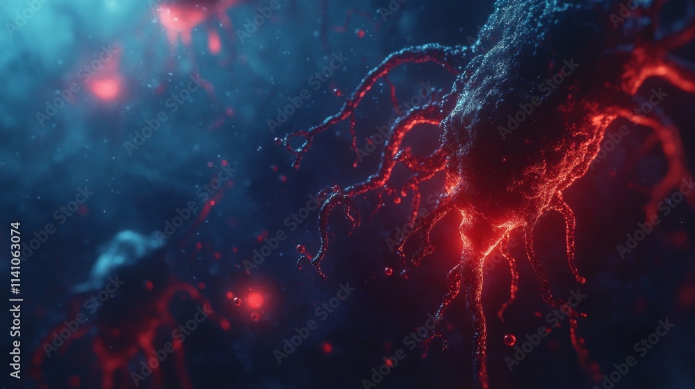 Poster abstract neural network cellular structure visualization