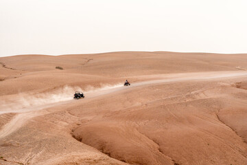 Quad in the Agafay desert, Morocco, North Africa.