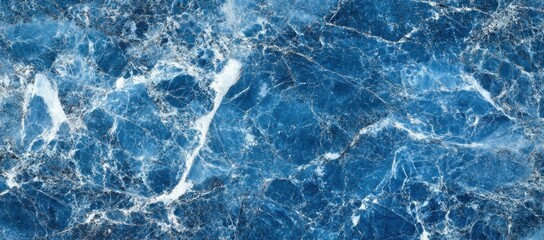 Blue marble background, white color, top view, close-up Generative AI