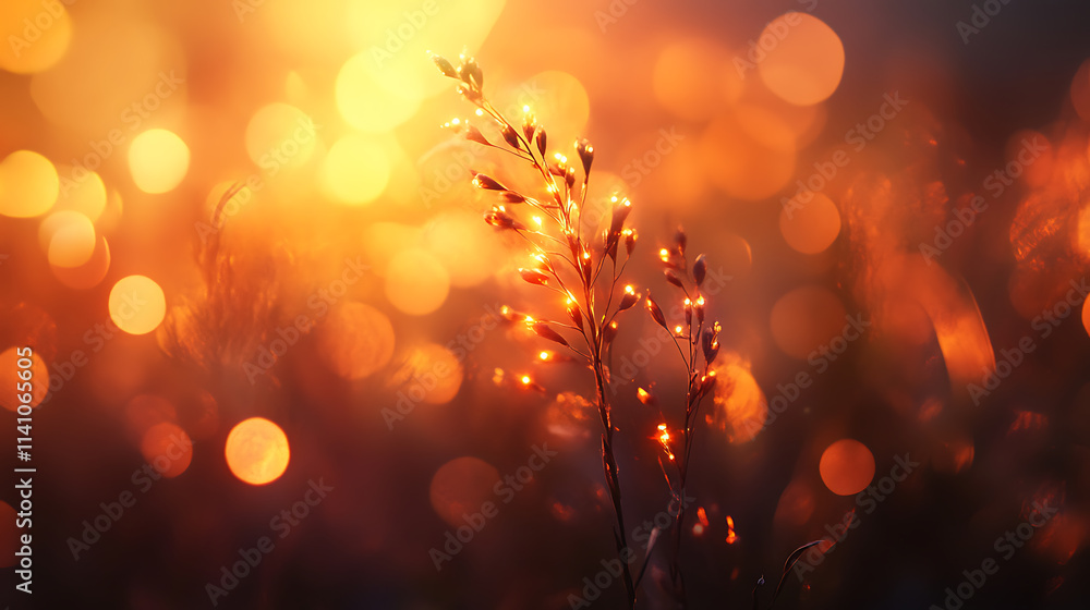Poster a series of radiant images featuring bright, golden light rays and bokeh effects, creating a warm an