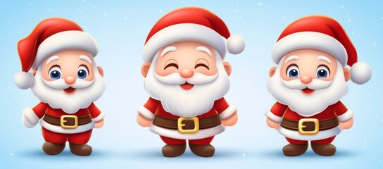 Produce an isolated 3D image of Cartoon Santa Claus, set against a white background.