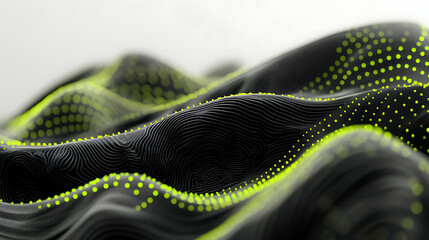 Obraz premium Black and green halftone background with grungy dots