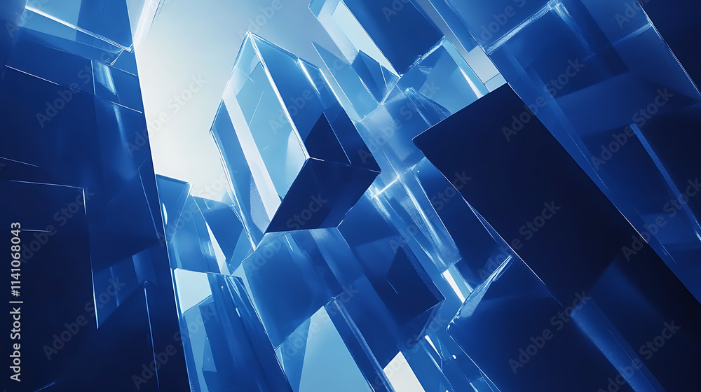 Aufkleber abstract blue square element shape background