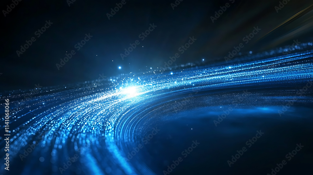 Aufkleber Abstract blue technology background with binary code 1 and 0